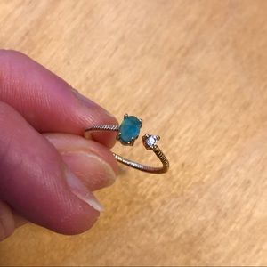 Madewell Adjustable Gold + Turquoise Pinky Ring